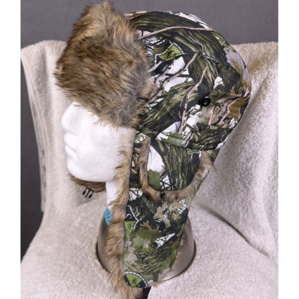 SA Company Forrest Camo‎ Trapper Hat  Winter Faux Fur NWOT